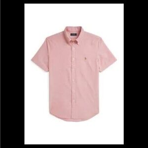 Ralph Lauren Pink Short-Sleeve Button-Down Oxford Shirt